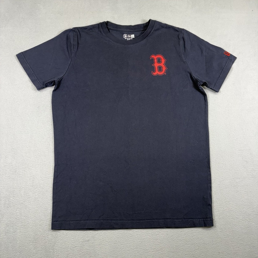 Boston Red Sox T Shirt Mens Large New Era MLB Fishing Fish Graphic Navy 2022